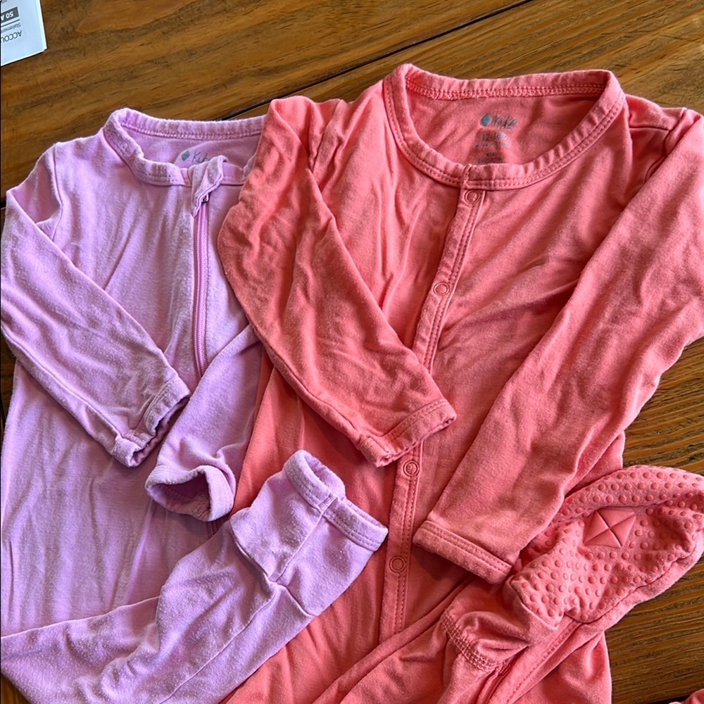 Kyte Pink and Coral Baby Onesies 12-18 months
